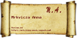 Mrkvicza Anna névjegykártya