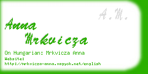 anna mrkvicza business card